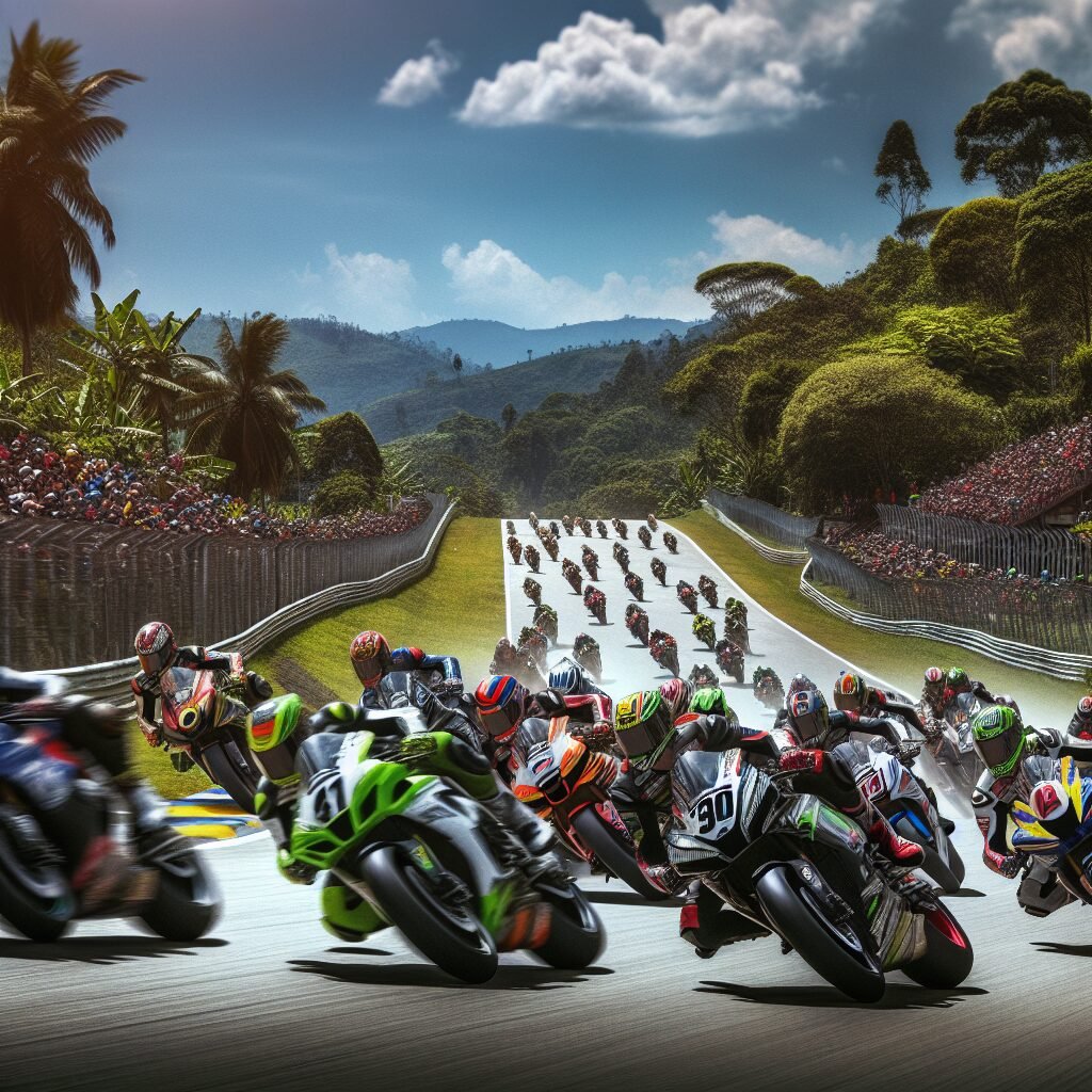 Motorcycle race in Colombia