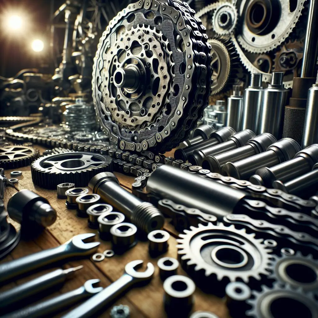 Cadenas y piñones de motocicleta