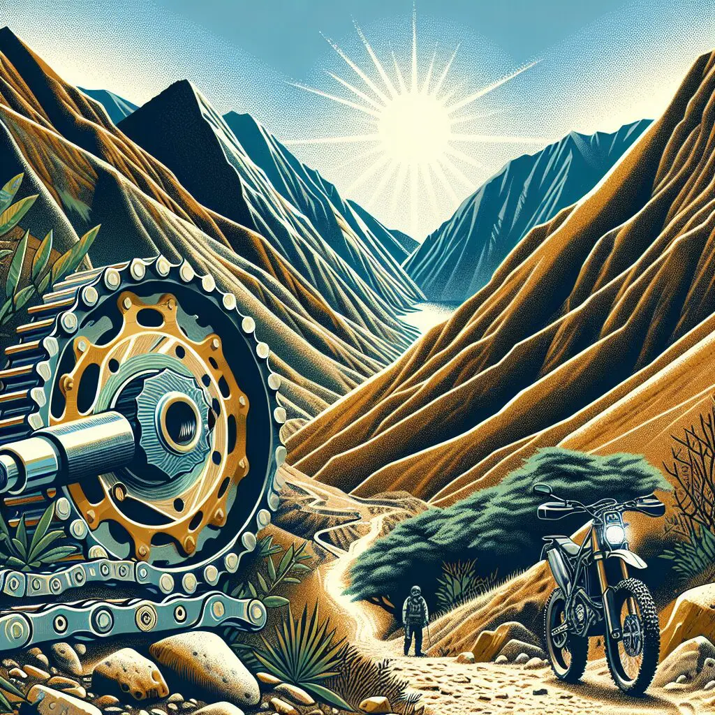 Cadena de motocicleta en montañas colombianas